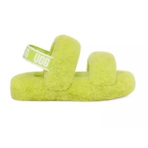 UGG Australia Other - Ugg Fluff Key Lime Oh Yeah Fur Slingback Baby Infant Slippers, 6